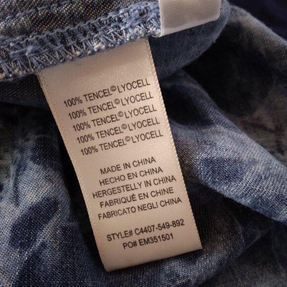 Cloth & Stone Chambray 100% Tencel Long Sleeves Blue Top Size S - Picture 11 of 12